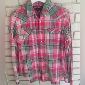 Ralph Lauren Western Style Plaid Shirt Women’s Size 10